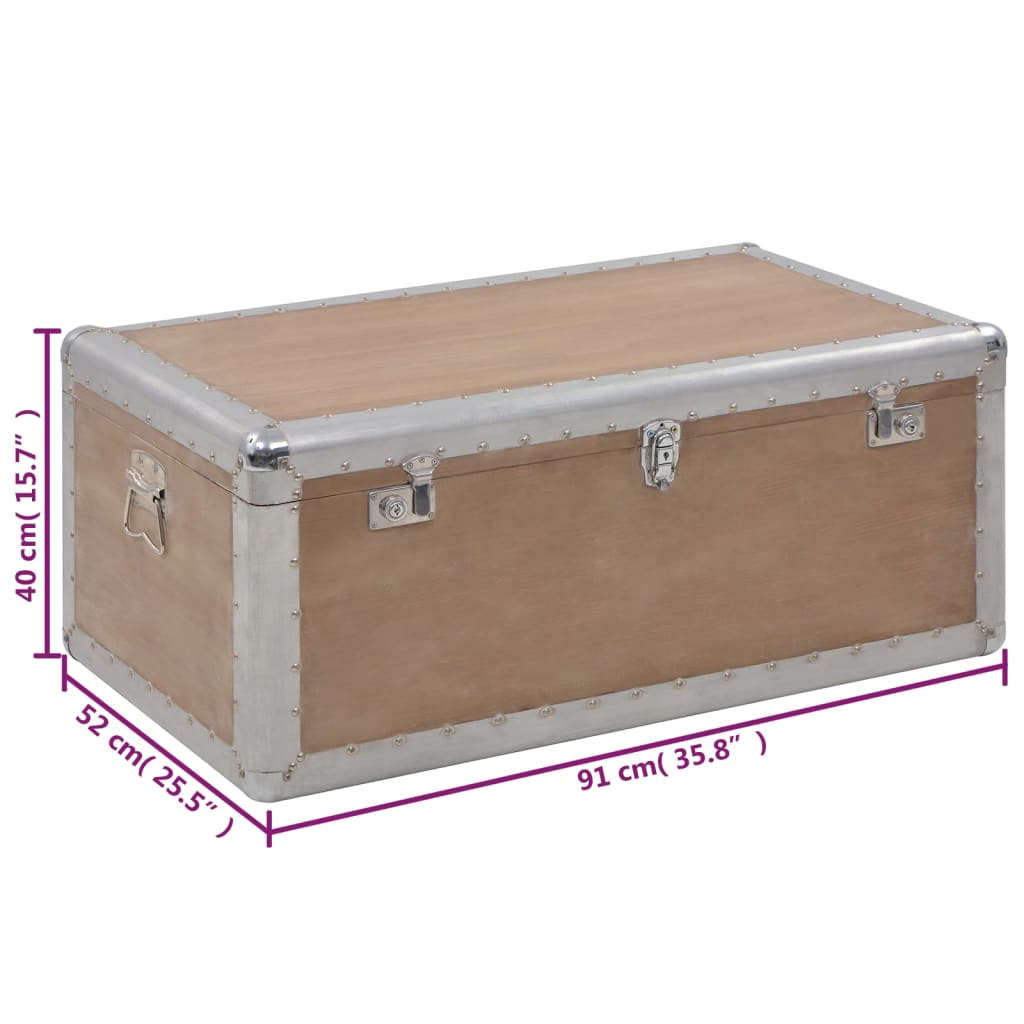 vidaXL Úložný box z masivního jedlového dřeva 91 x 52 x 40 cm hnědý