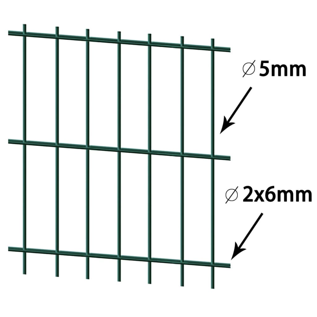 vidaXL 2D zahradní plotový dílec a sloupky 2008x2230 mm, 2 m, zelené
