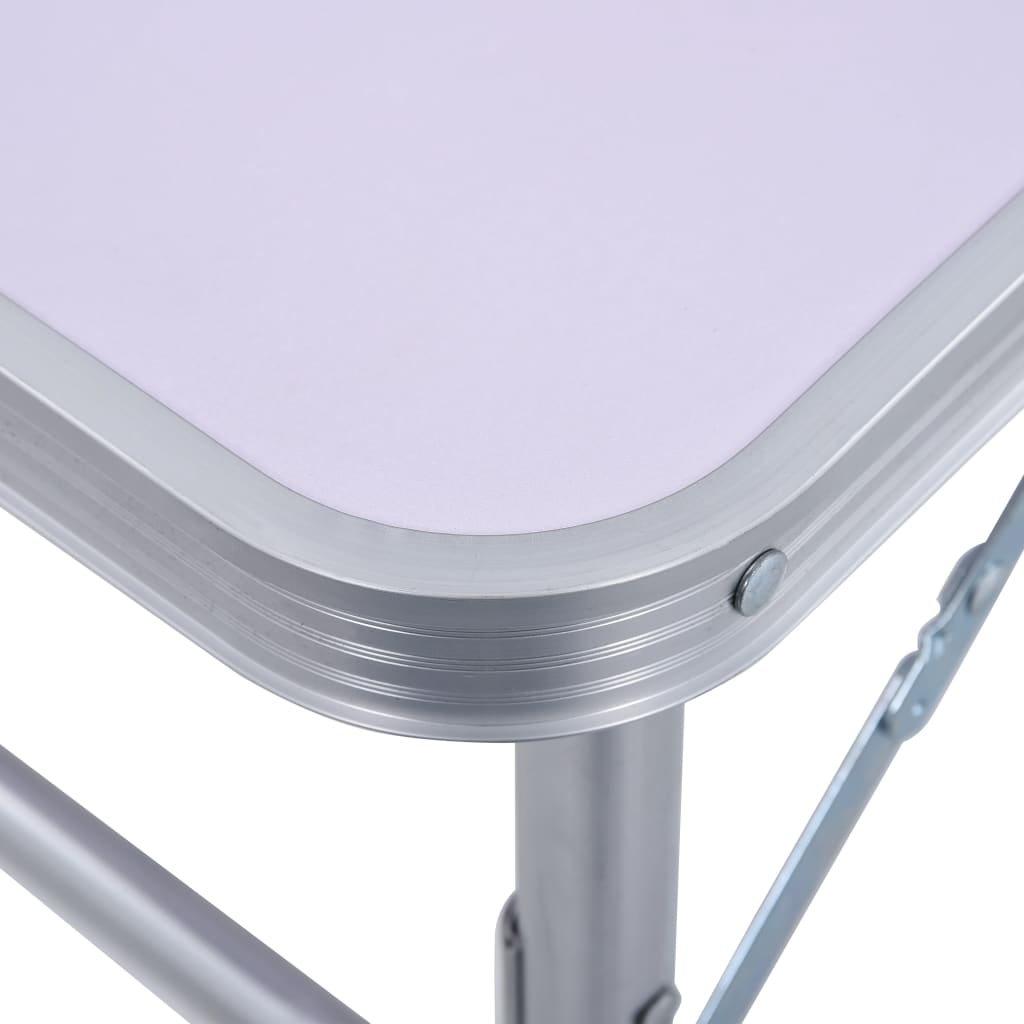 vidaXL Skládací kempingový stůl bílý hliník 60 x 45 cm