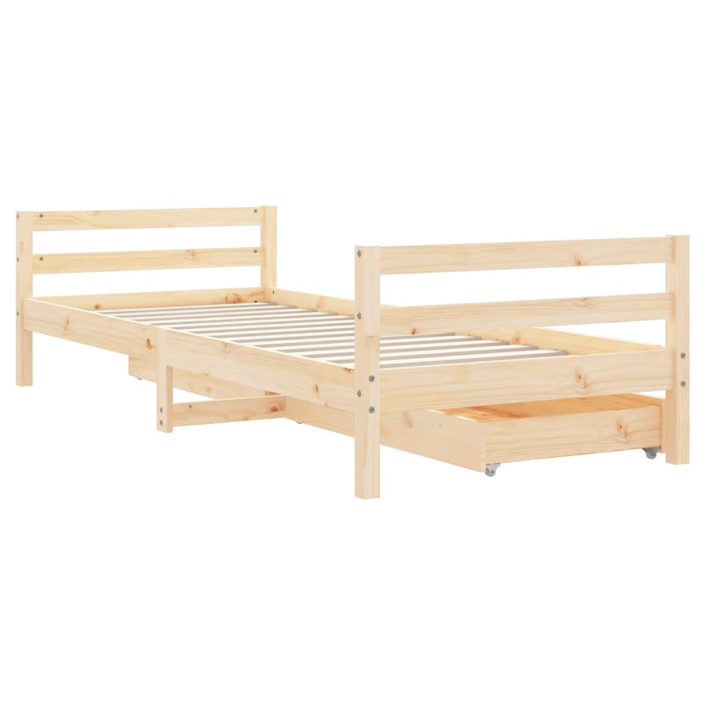 vidaXL Dětská postel se zásuvkami 80 x 200 cm masivní borové dřevo