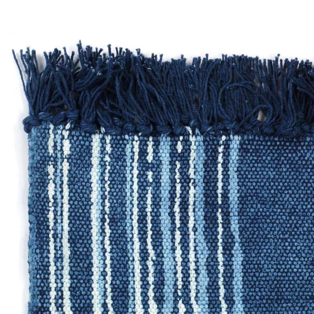 vidaXL Koberec Kilim se vzorem bavlněný 160 x 230 cm modrý