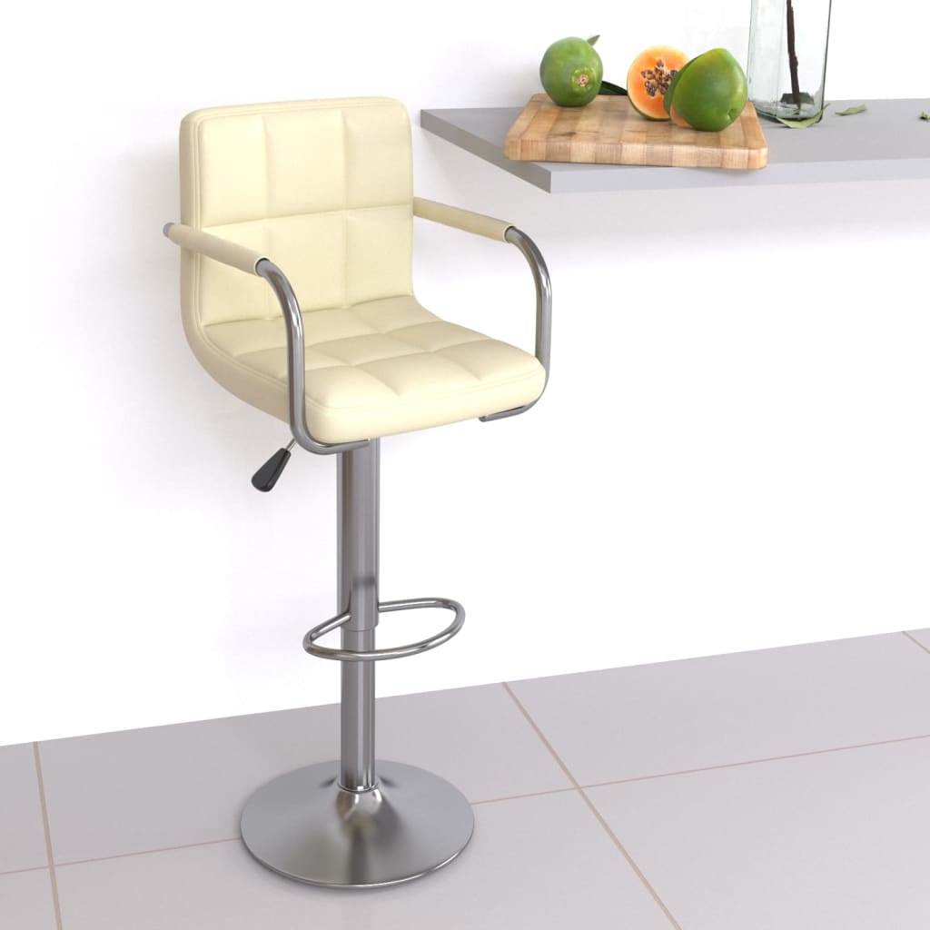 vidaXL Barová židle krémová umělá kůže