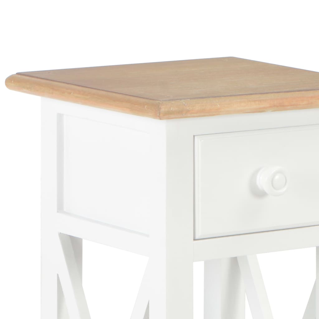 vidaXL Odkládací stolek bílý 27 x 27 x 65,5 cm dřevo