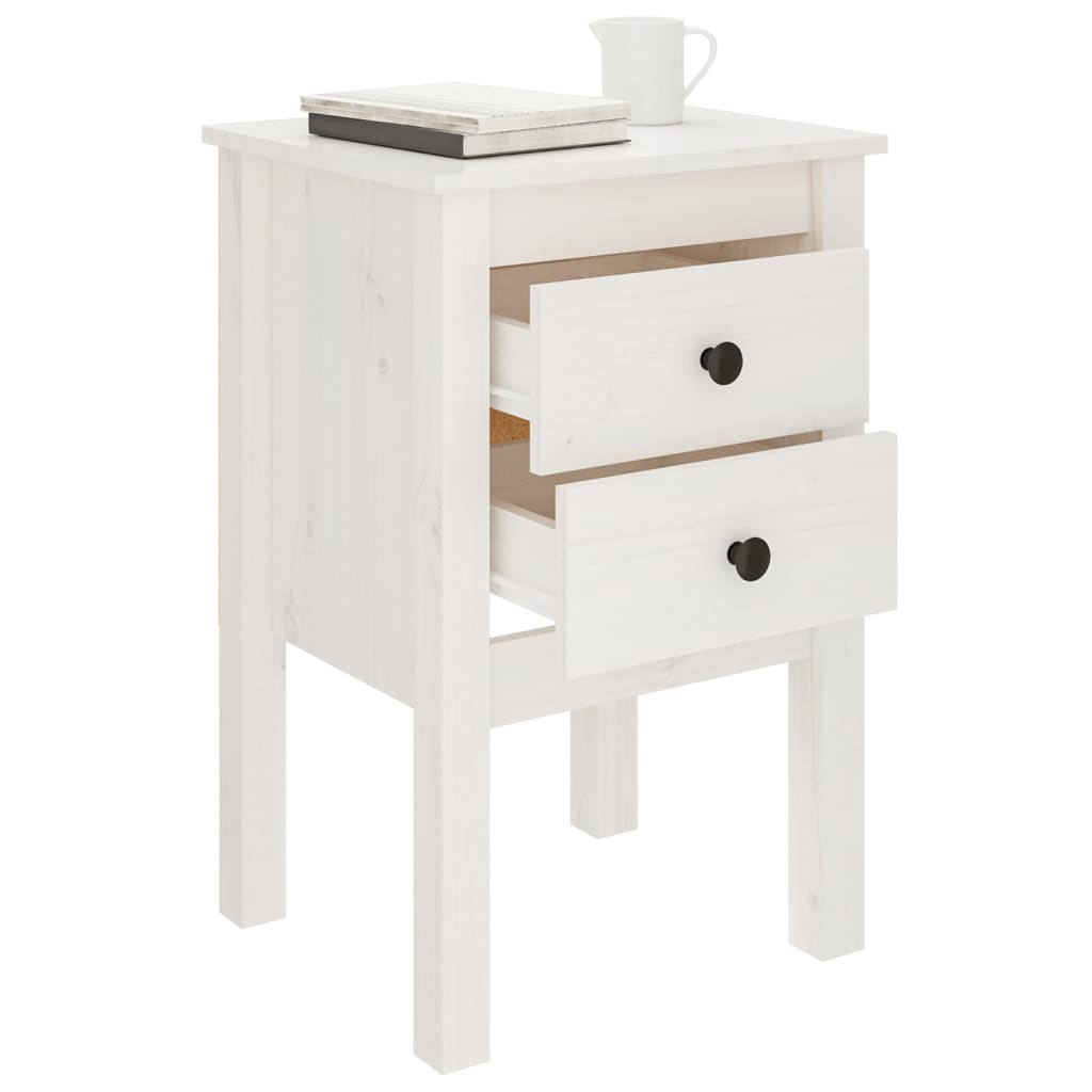 vidaXL Noční stolek bílý 40 x 35 x 61,5 cm masivní borové dřevo