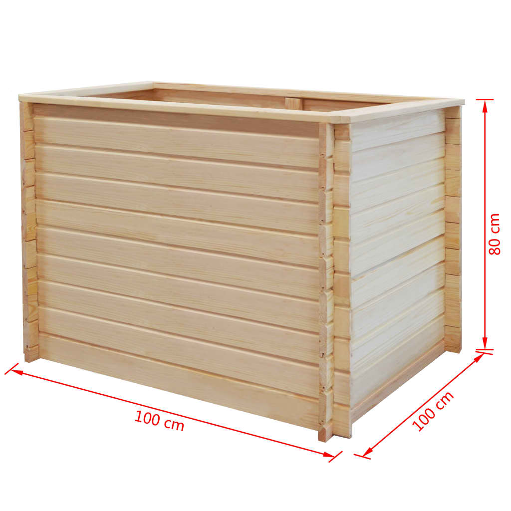 vidaXL Vyvýšený záhon 100 x 100 x 80 cm borové dřevo 19 mm