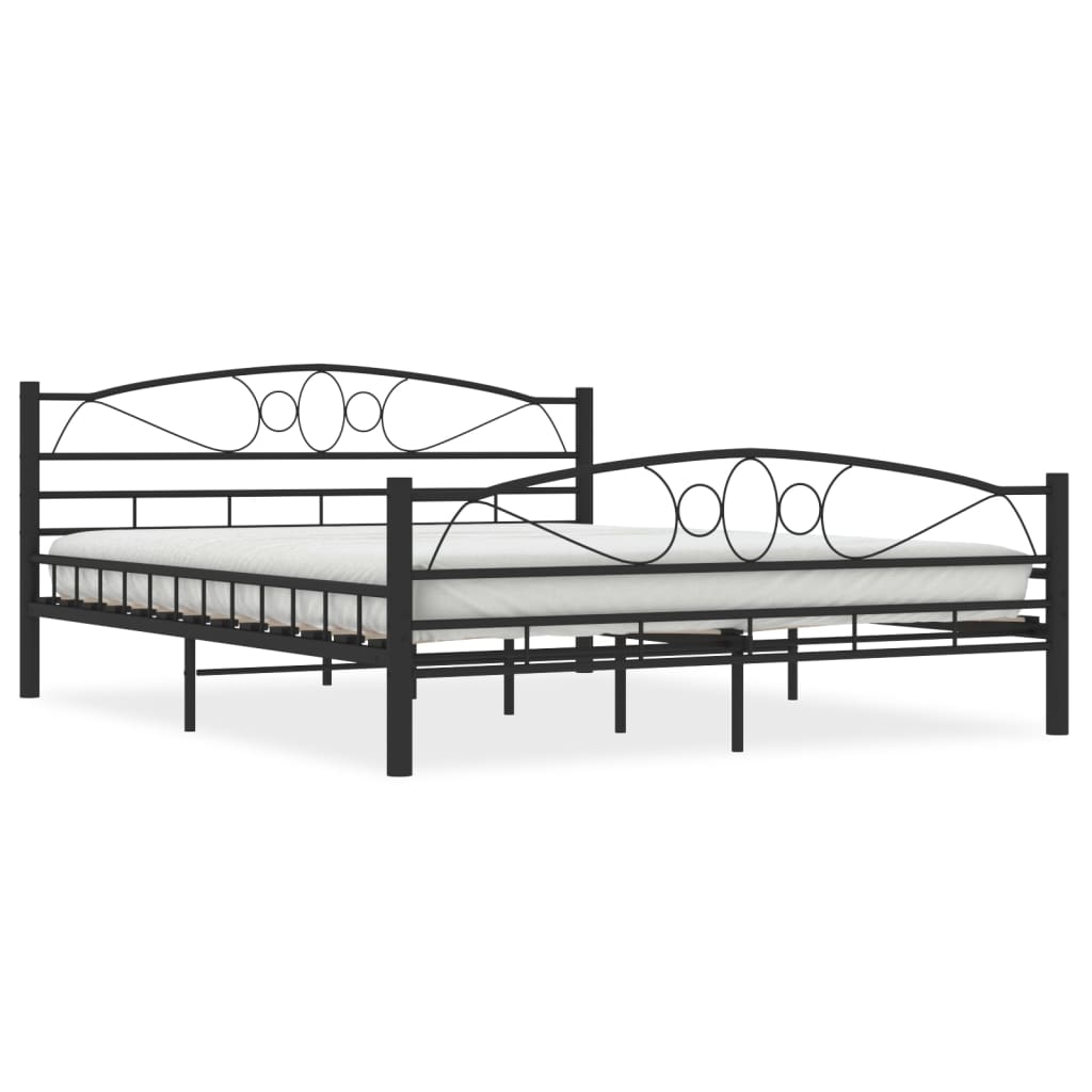 vidaXL Rám postele černý ocel 160 x 200 cm