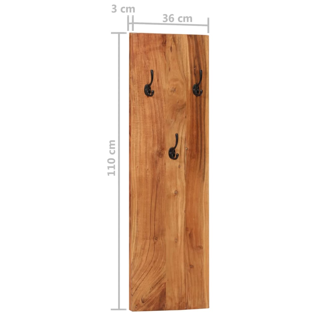vidaXL Nástěnné věšáky 2 ks 36 x 3 x 110 cm masivní akáciové dřevo