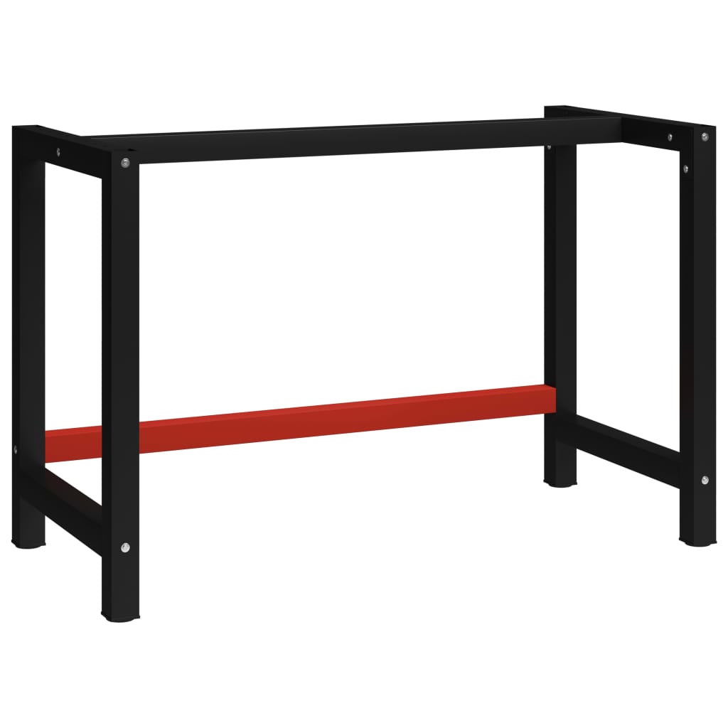 vidaXL Kovový rám pracovního stolu 120 x 57 x 79 cm černá a červená