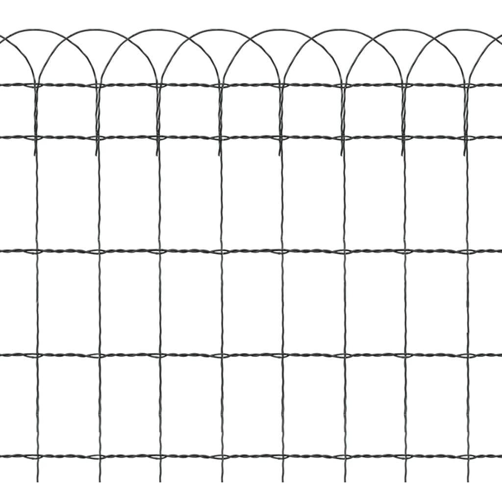 vidaXL Zahradní plot práškované železo 10 x 0,65 m