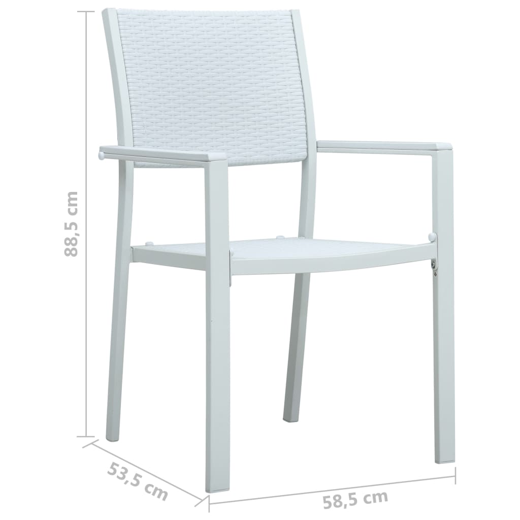 vidaXL Zahradní židle 4 ks bílé plast ratanový vzhled