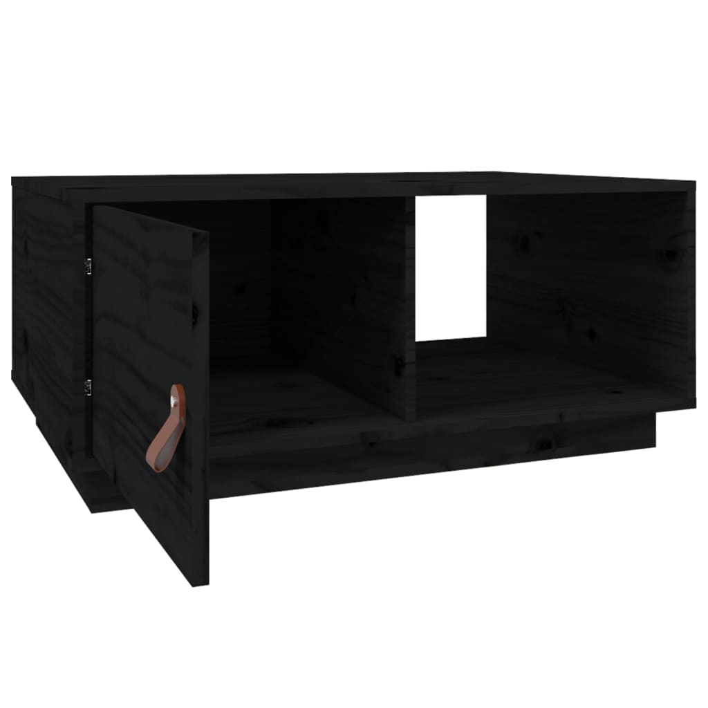 vidaXL Konferenční stolek černý 80x50x35,5 cm masivní borové dřevo