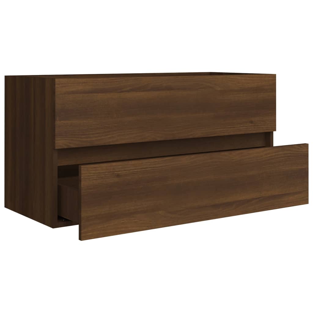 vidaXL Umyvadlová skříňka hnědý dub 90x38,5x45 cm kompozitní dřevo