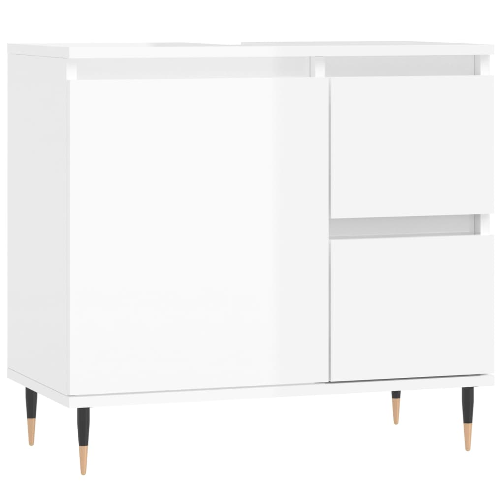 vidaXL Koupelnová skříňka lesklá bílá 65 x 33 x 60 cm kompozitní dřevo