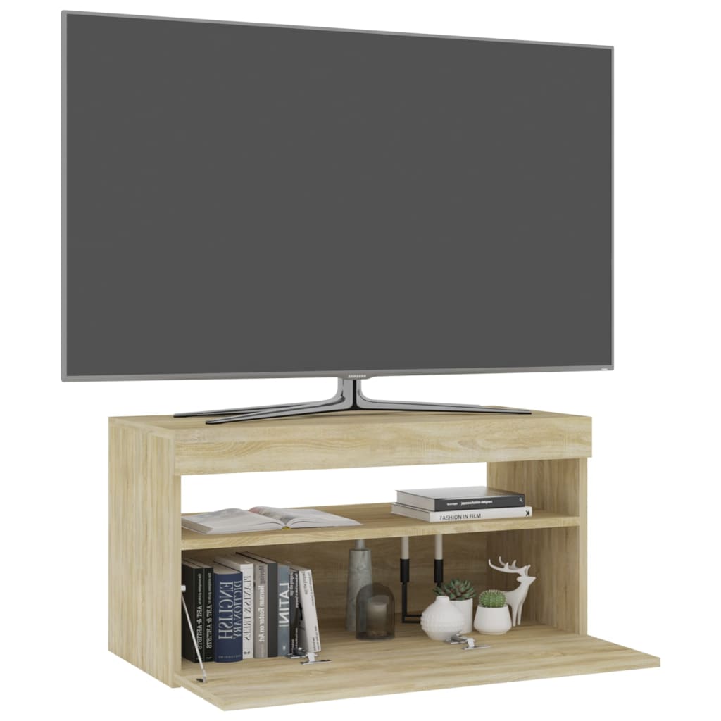 vidaXL TV skříňka s LED osvětlením dub sonoma 75 x 35 x 40 cm