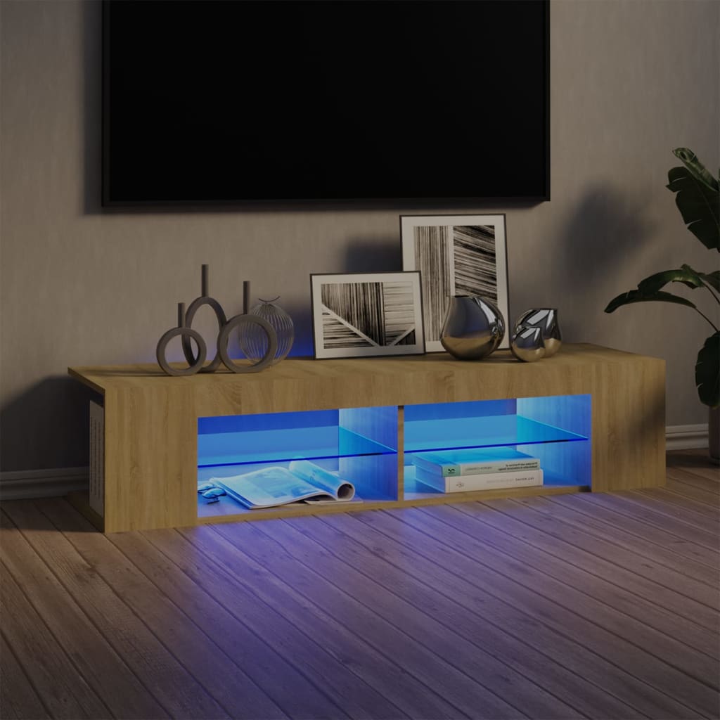 vidaXL TV skříňka s LED osvětlením dub sonoma 135 x 39 x 30 cm