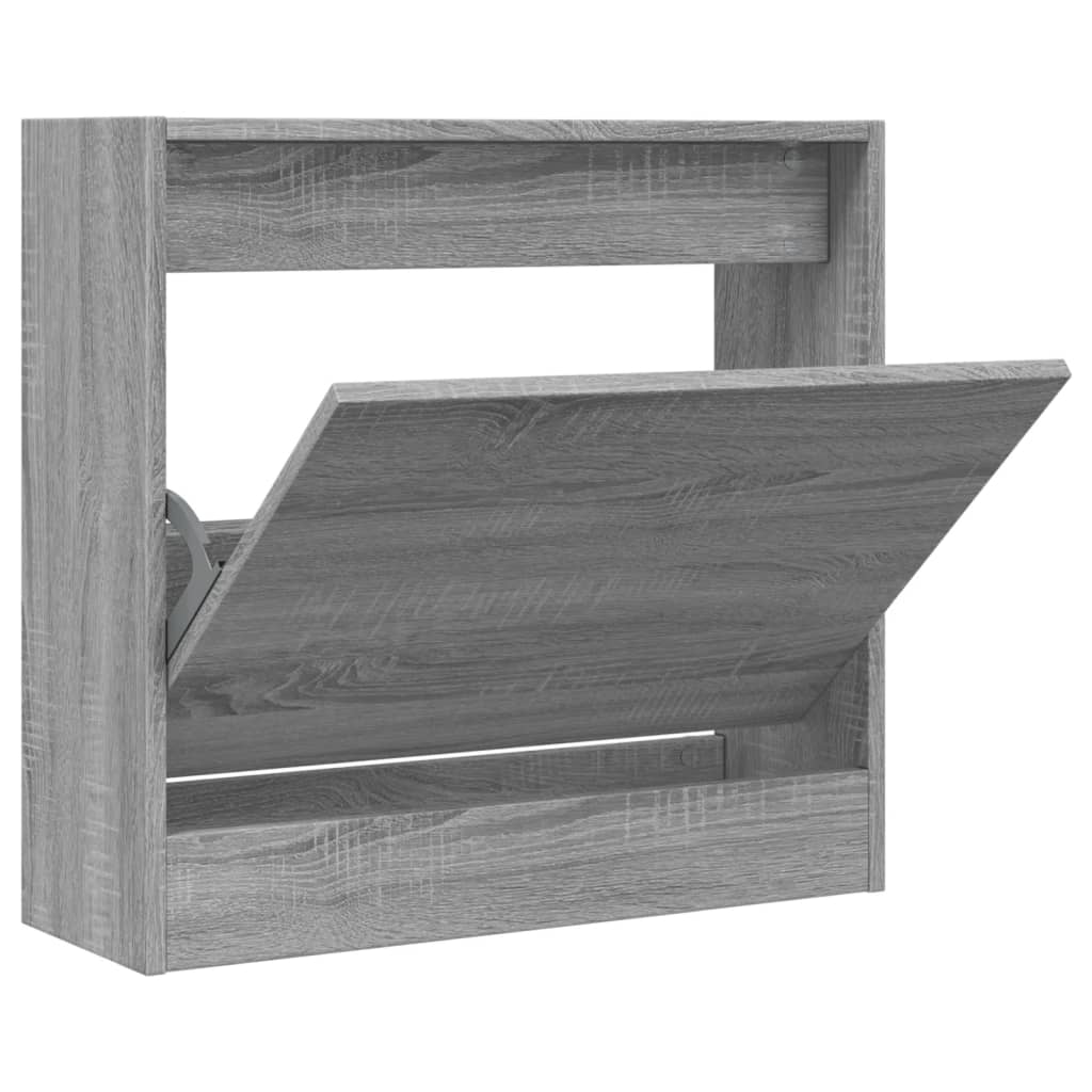 vidaXL Botník šedý sonoma 60 x 21 x 57 cm kompozitní dřevo