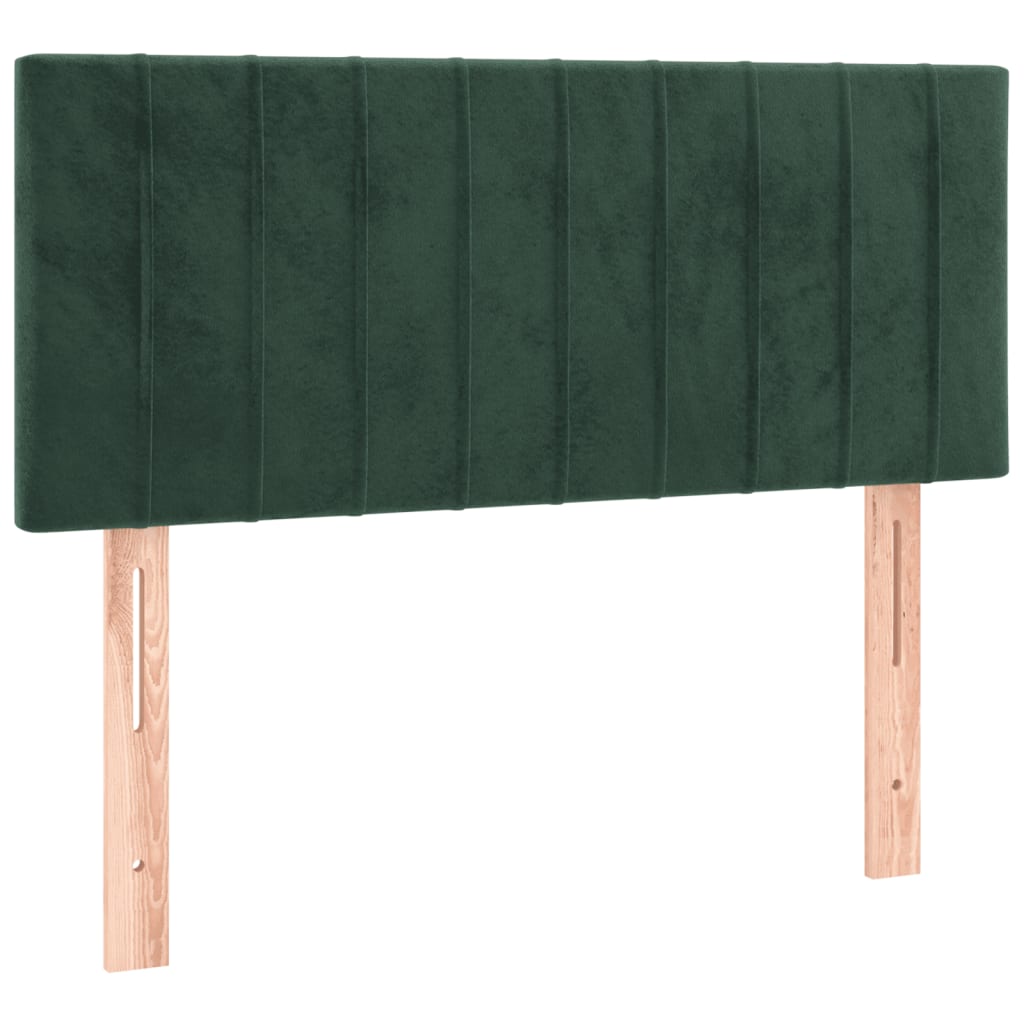 vidaXL Box spring postel s matrací a LED tmavě zelená 120x190 cm samet