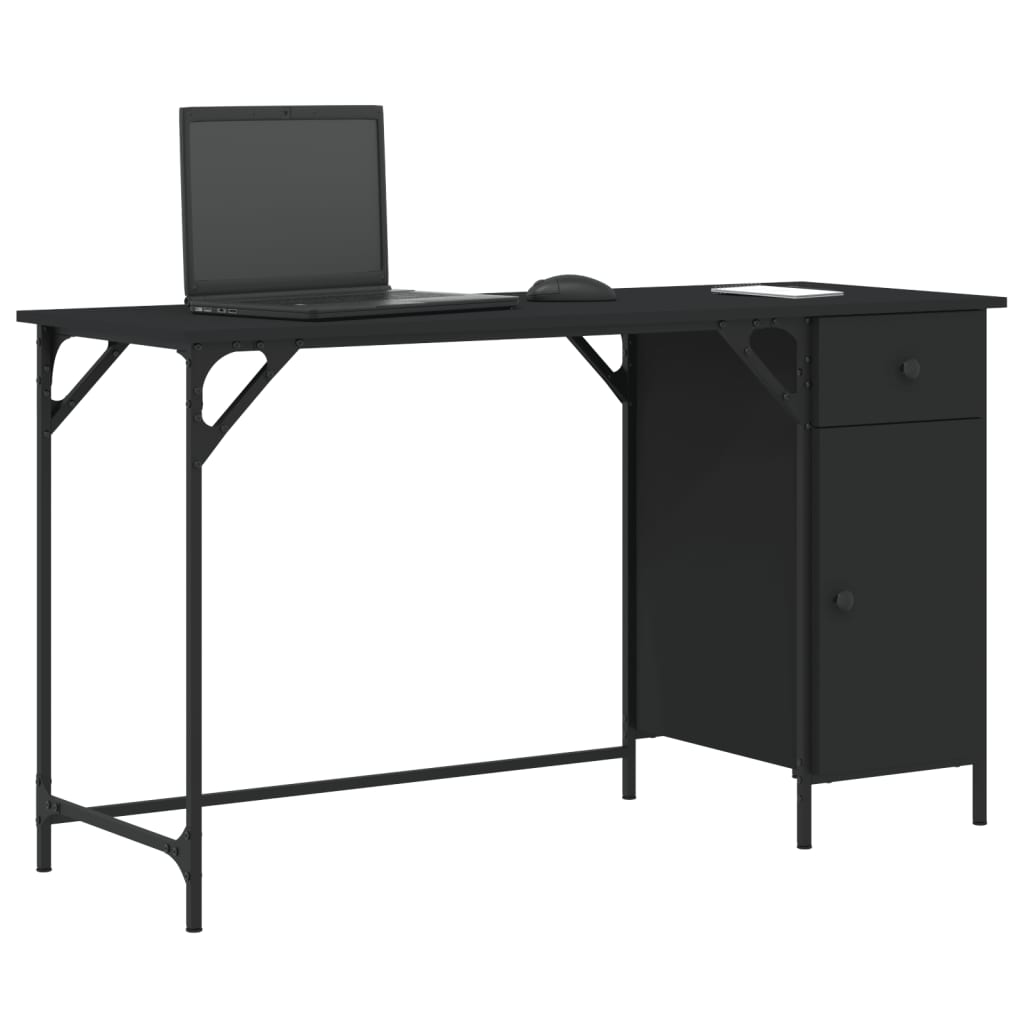 vidaXL Počítačový stůl černý 131 x 48 x 75 cm kompozitní dřevo