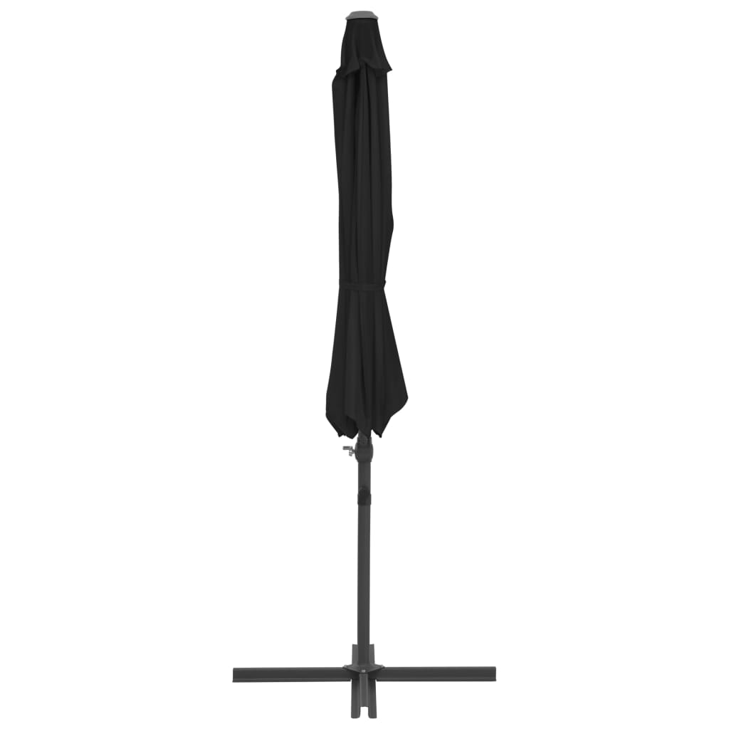 vidaXL Konzolový slunečník s ocelovou tyčí černý 300 cm