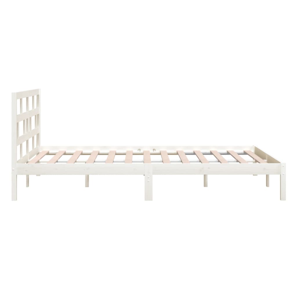 vidaXL Rám postele bílý 135 x 190 cm Double masivní dřevo