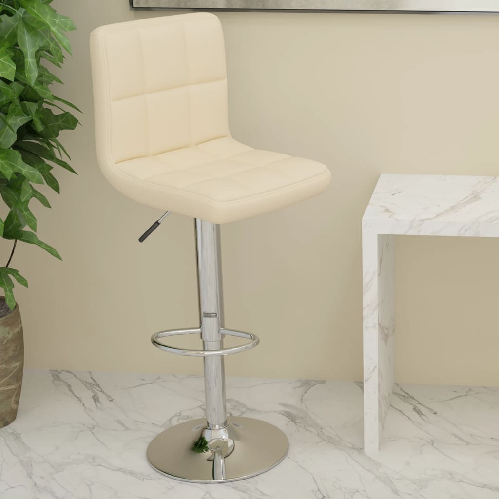 vidaXL Barová stolička krémová umělá kůže