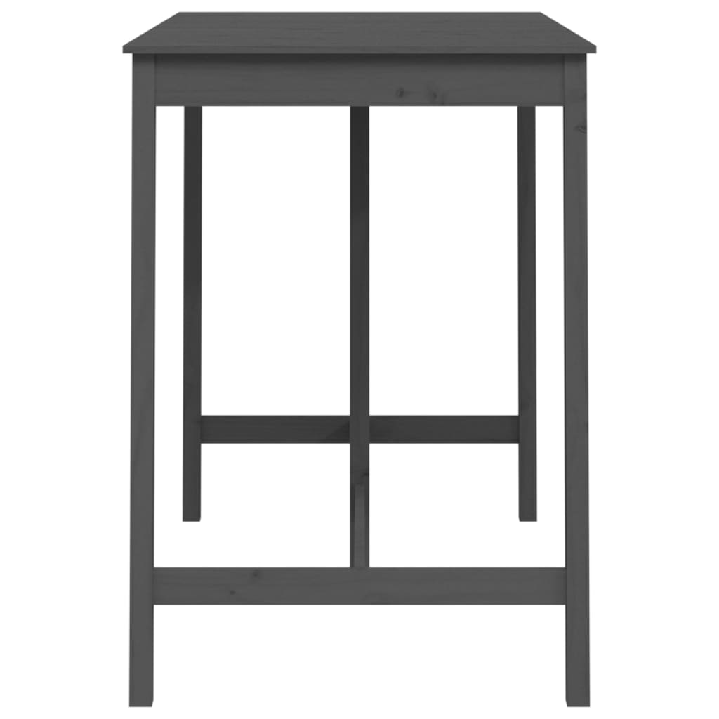 vidaXL Barový stolek šedý 140 x 80 x 110 cm masivní borové dřevo