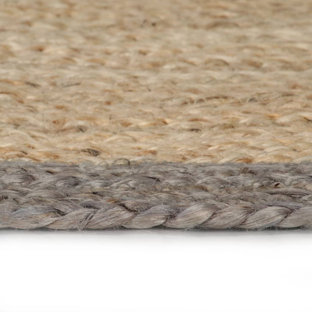 vidaXL Ručně vyrobený koberec z juty s šedým okrajem 120 cm