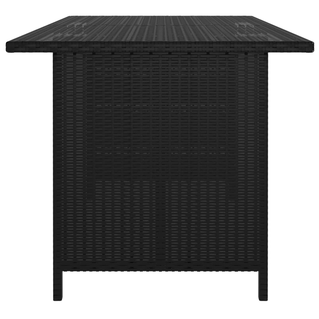 vidaXL Zahradní jídelní stůl černý 110 x 70 x 65 cm polyratan
