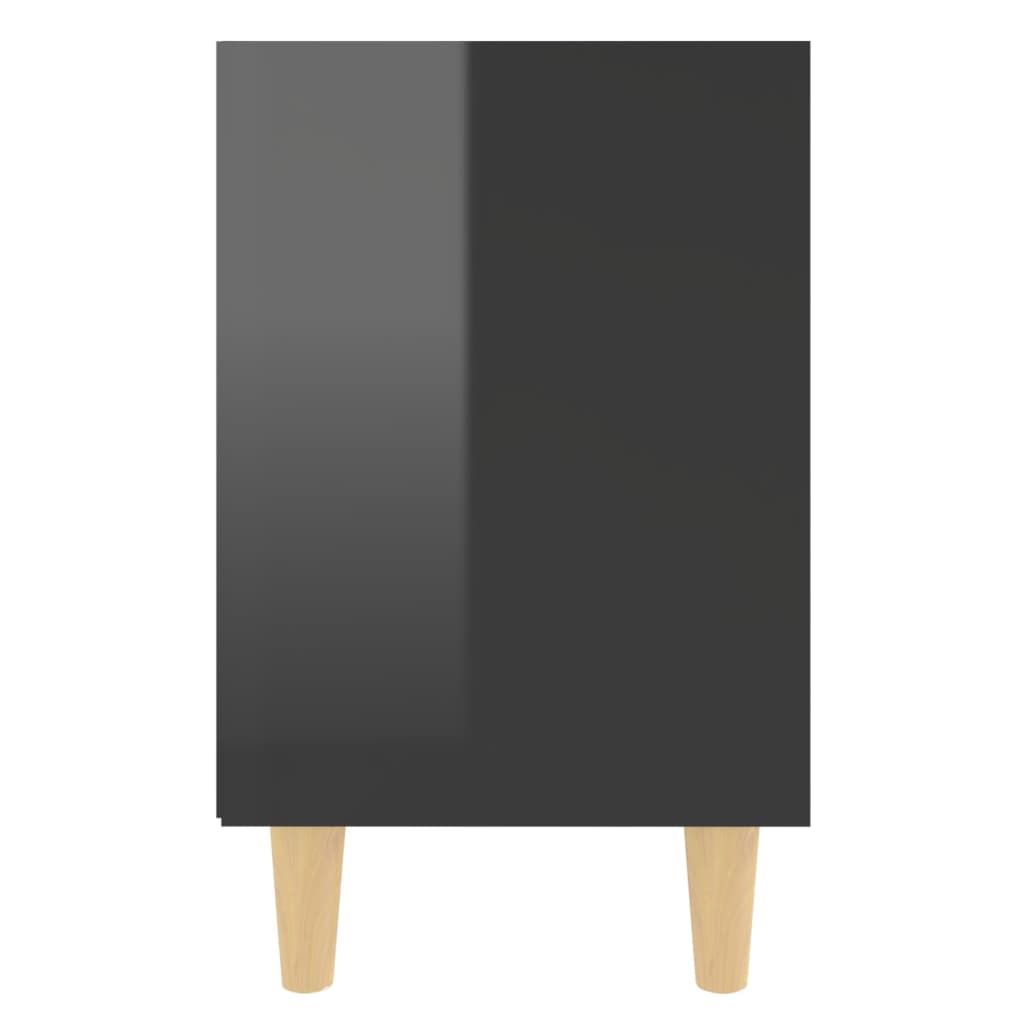 vidaXL Noční stolky dřevěné nohy 2 ks černé lesklé 40 x 30 x 50 cm