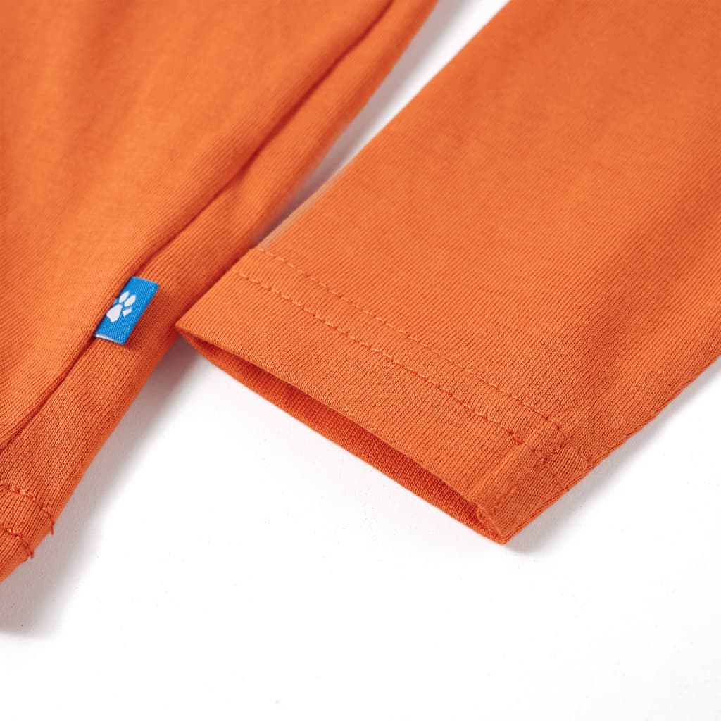 Dětské tričko s dlouhým rukávem tmavě oranžové 92