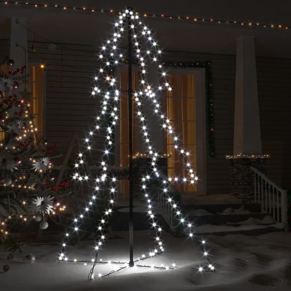 vidaXL Vánoční stromek kužel 200 LED diod dovnitř i ven 98 x 150 cm
