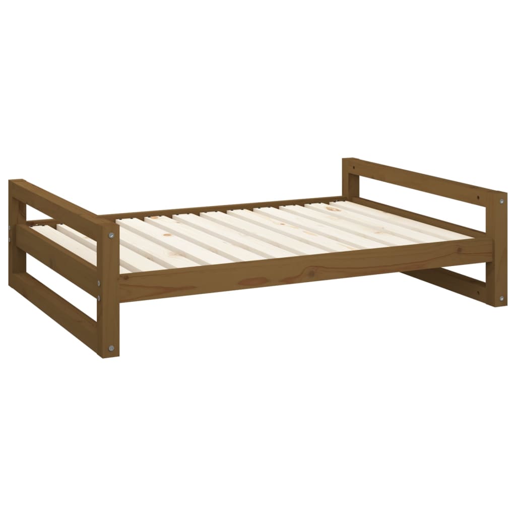 vidaXL Postel pro psy medově hnědá 105,5x75,5x28 cm masivní borovice