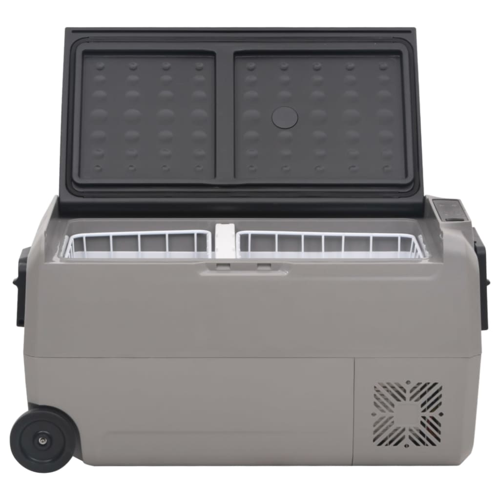 vidaXL Chladicí box s kolečky a adaptérem černý a šedý 60 l PP a PE