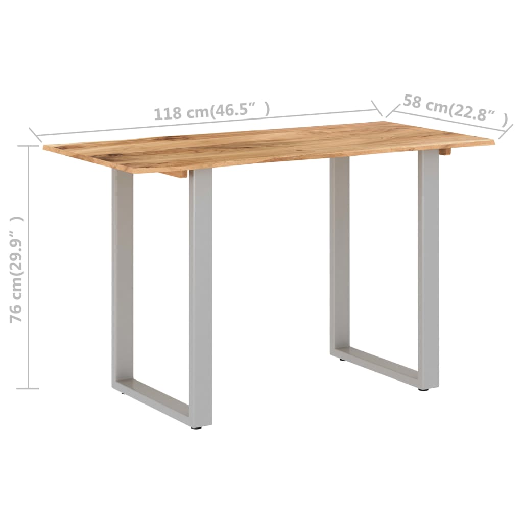vidaXL Jídelní stůl 118 x 58 x 76 cm masivní akáciové dřevo