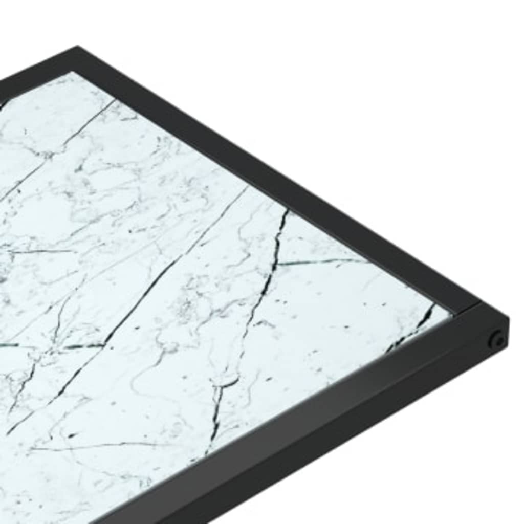 vidaXL Stolek na notebook bílý mramor 50 x 35 x 65 cm tvrzené sklo