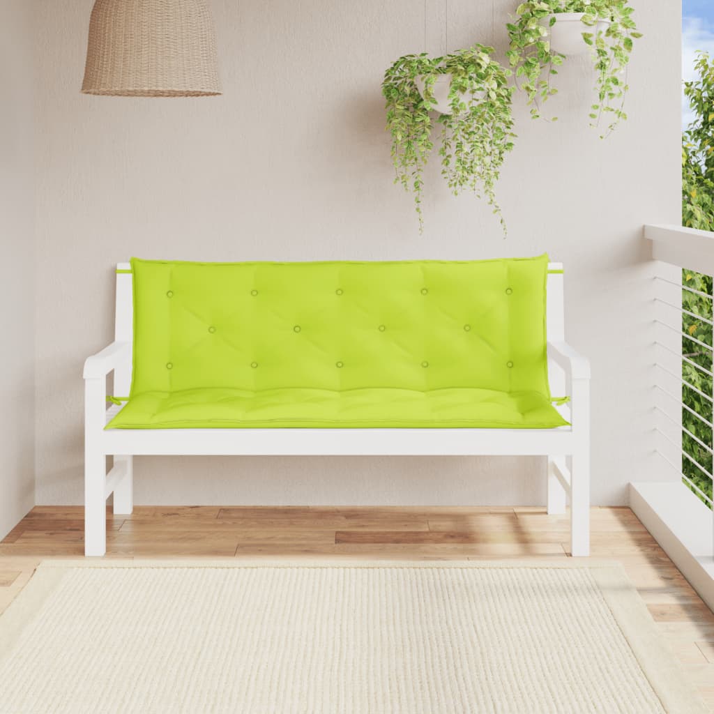 vidaXL Podušky na zahradní lavici 2 ks jasně zelené 150x50x7 cm