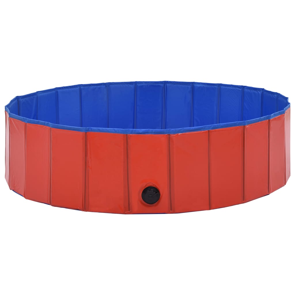 vidaXL Skládací bazén pro psy červený 120 x 30 cm PVC