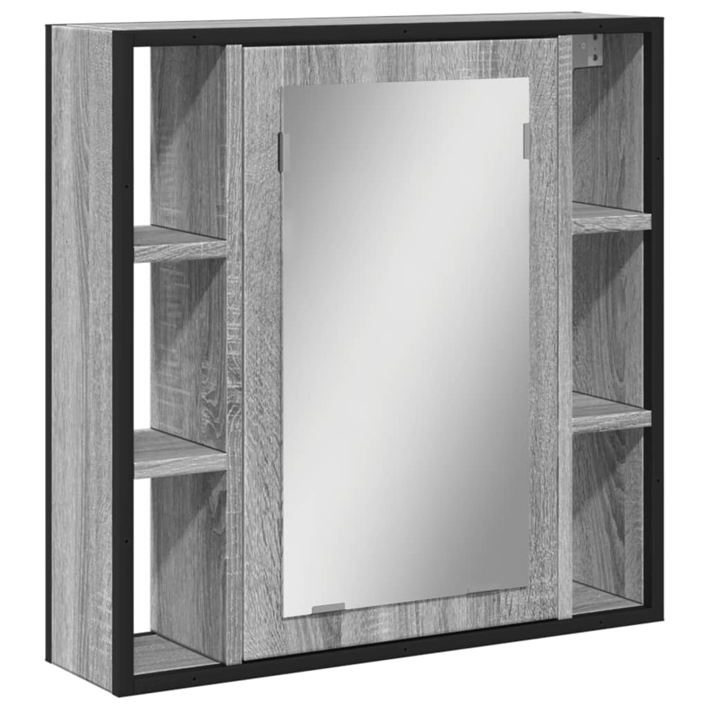 vidaXL Koupelnová skříňka se zrcadlem šedá sonoma 60x16x60 cm kompozit