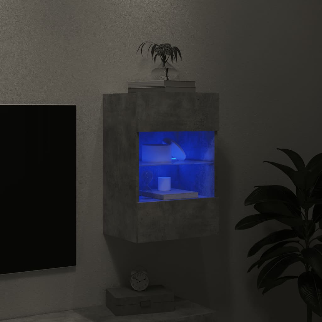 vidaXL Nástěnná TV skříňka s LED osvětlením betonově šedá 40x30x60,5cm
