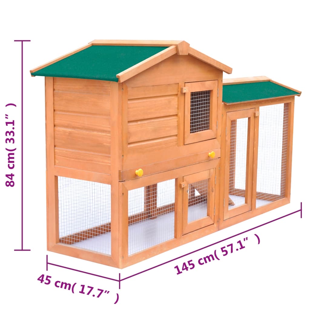 vidaXL Zahradní králikárna/domek pro drobná zvířata dřevěná