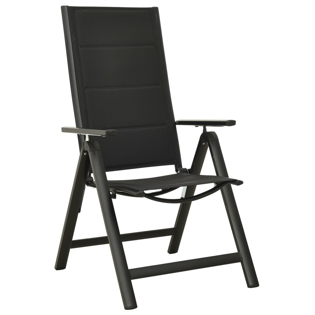 vidaXL Skládací zahradní židle 2 ks textilen a hliník černé