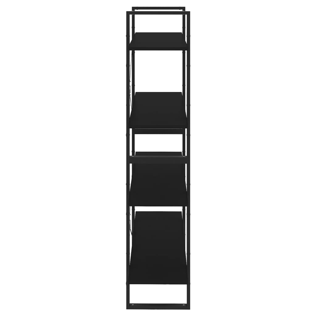 vidaXL Knihovna se 4 policemi černá 100 x 30 x 140 cm dřevotříska