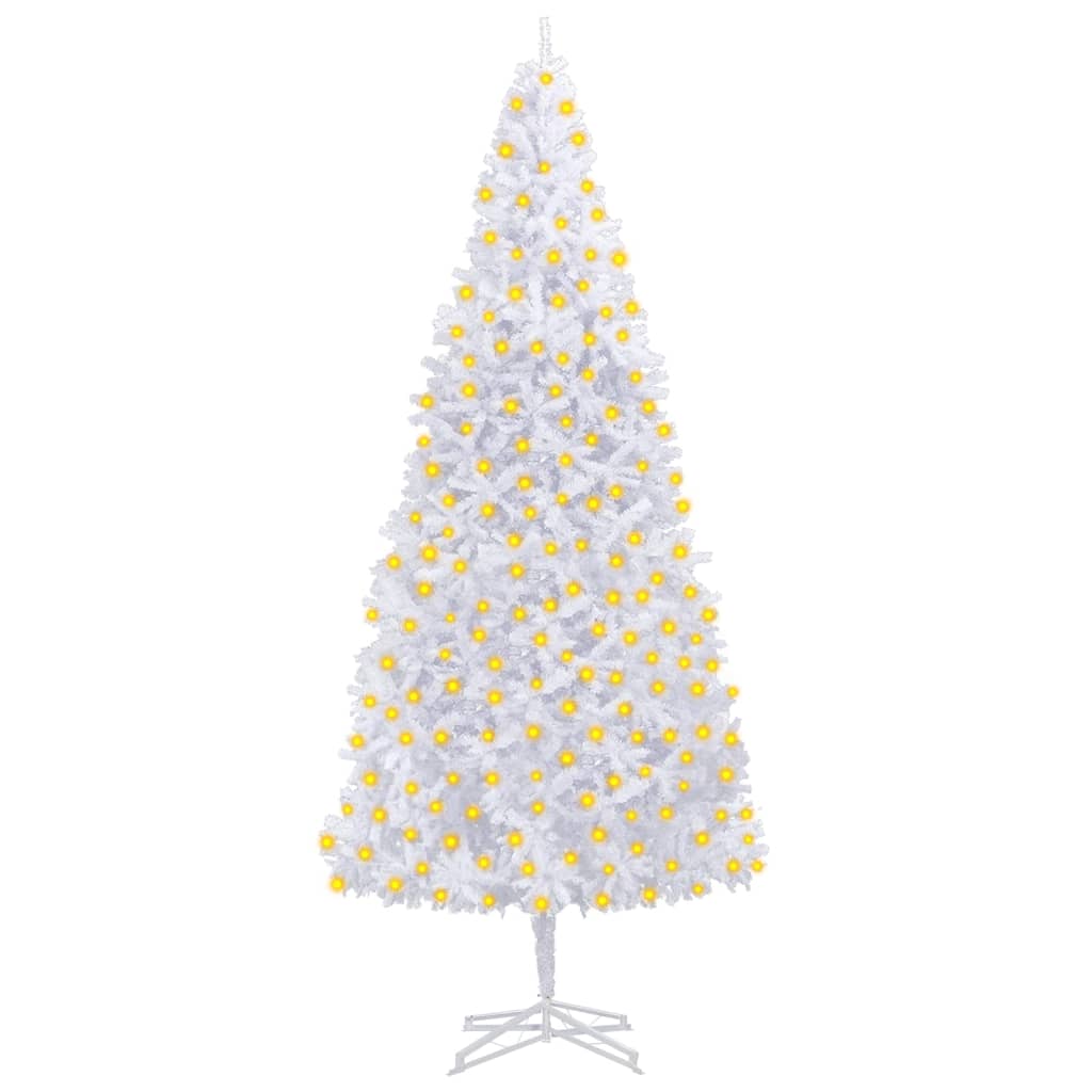 vidaXL Umělý vánoční stromek s LED osvětlením 400 cm bílý