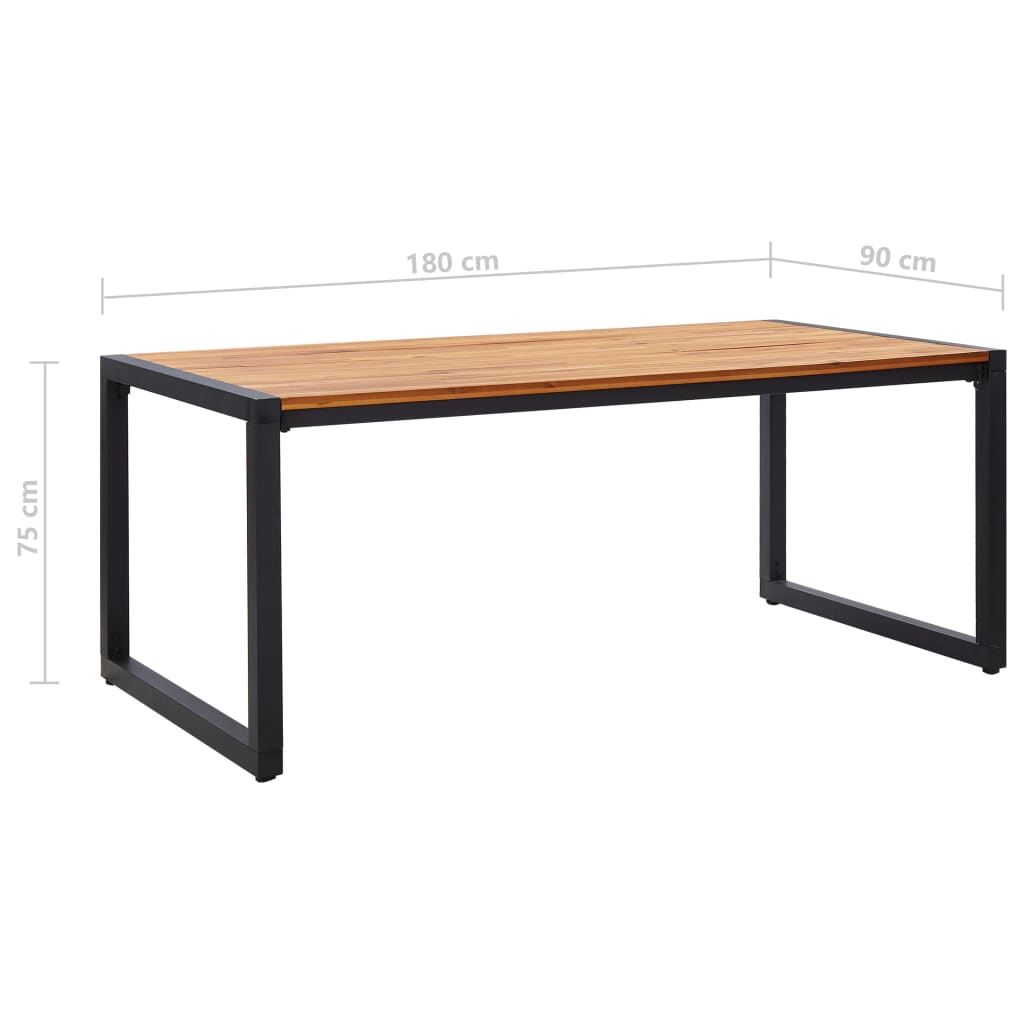 vidaXL Zahradní stůl s nohami ve tvaru U 180x90x75 cm masivní akácie