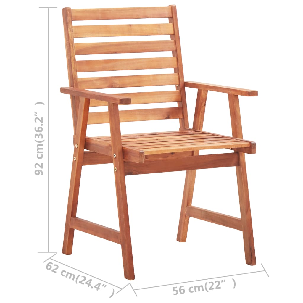 vidaXL Zahradní jídelní židle s poduškami 4 ks masivní akáciové dřevo
