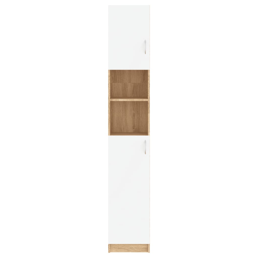 vidaXL Koupelnová skříňka bílá dub a sonoma 32x25,5x190 cm dřevotříska