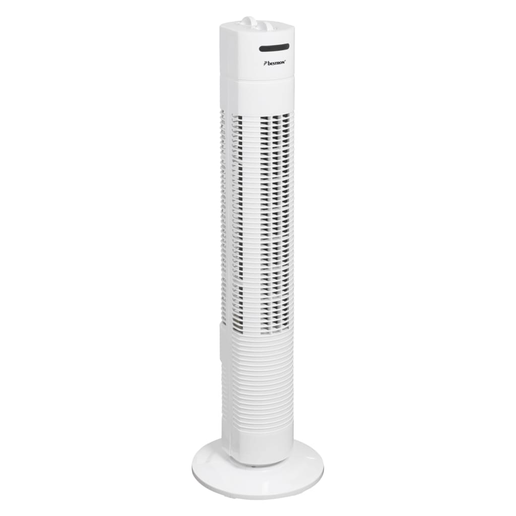 Bestron Věžový ventilátor s časovačem 75 cm, 50 W bílý AFT760W