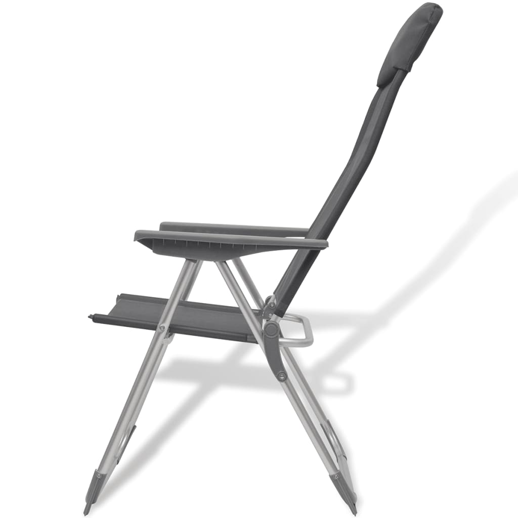 Skládací nastavitelné kempinkové židle z hliníku , 2 ks