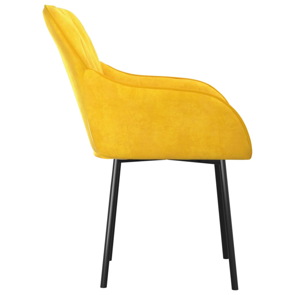 vidaXL Jídelní židle 2 ks žluté samet
