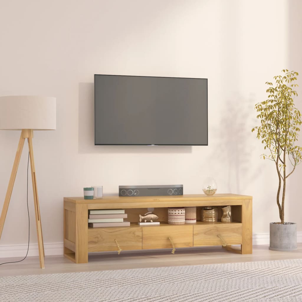 vidaXL TV skříňka 110 x 30 x 35 cm masivní teakové dřevo